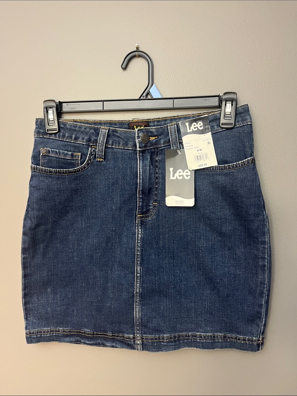 Lee Navy Blue Denim Mini Skort - Size 8